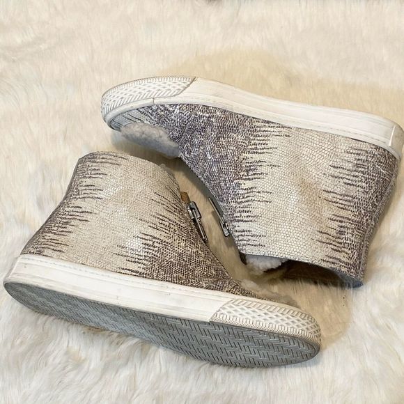 LOEFFLER RANDALL Devin Sneakers SZ 6 Lizard Embossed Designer High Top Sneakerss - Picture 4 of 9